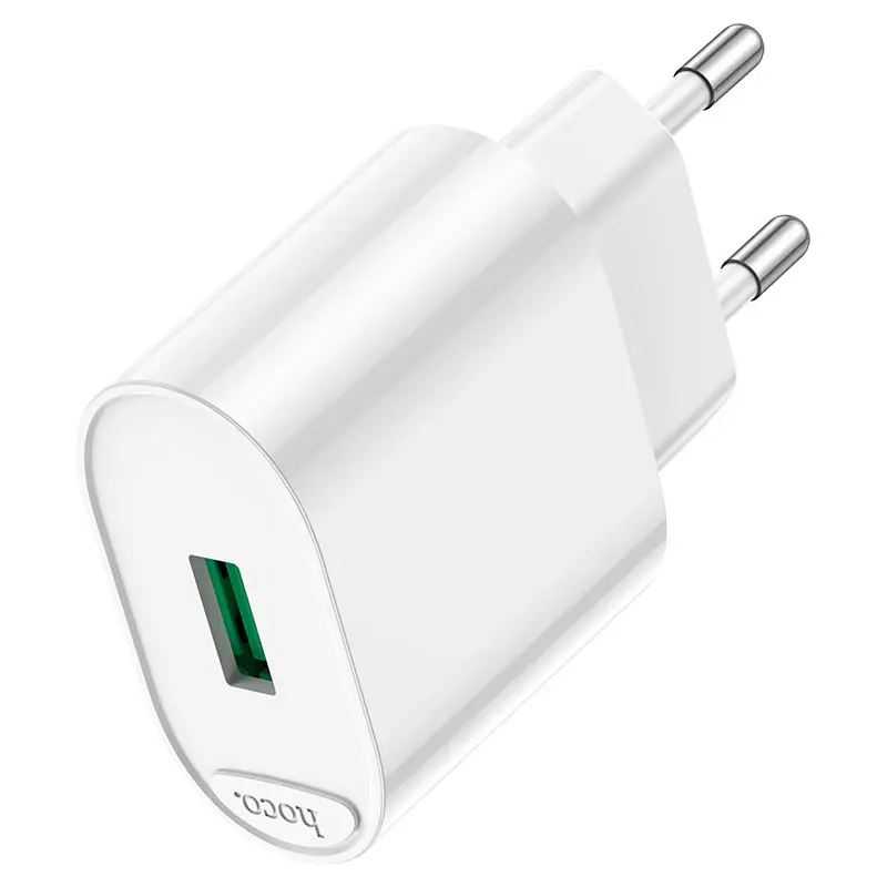 Мережеве зарядне Hoco C109A 1USB QC3.0 18W біле), зображення 2