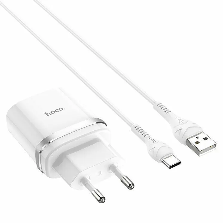 Зарядне Hoco C12Q Smart (1USB 3A QC3.0 18W) з кабелем Type-C біла), зображення 5