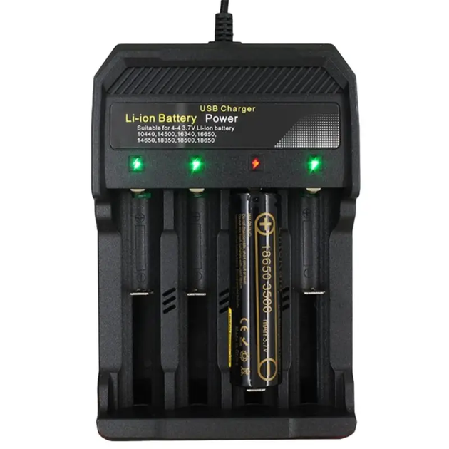 Зарядне Li-ion MS-5D84A для 4 елементів 10440-26650 від USB), зображення 3