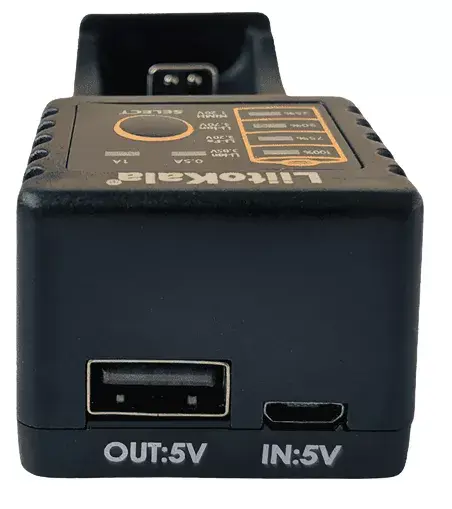 Зарядне LiitoKala Lii-100 для 1 елемента Ni-Mh, Li-Ion, Li-Fe, від USB +ПоверБанк), зображення 4