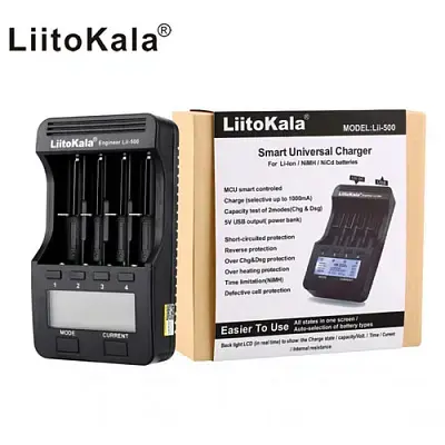 Зарядне LiitoKala Lii-500 1-4 елементів 10440-26650 Ni-Mh, Li-Ion, Li-Fe + powerbank), зображення 5