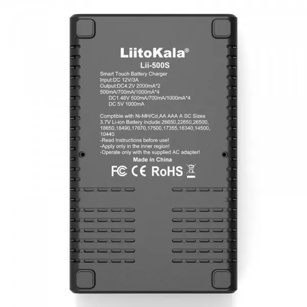 Зарядне LiitoKala Lii-500S 1-4 елементів 10440-26700 Ni-Mh, Li-Ion, Li-Fe + ПаверБанк), зображення 5 Зарядне LiitoKala Lii-500S 1-4 елементів 10440-26700 Ni-Mh, Li-Ion, Li-Fe + ПаверБанк), зображення 5