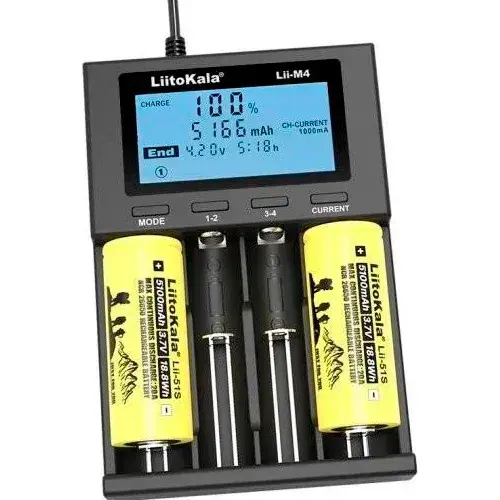 Зарядне LiitoKala Lii-M4 1-4 елементів для 10440-26650 Ni-Mh, Li-Ion, Li-Fe від USB-С + ПаверБанк), зображення 2