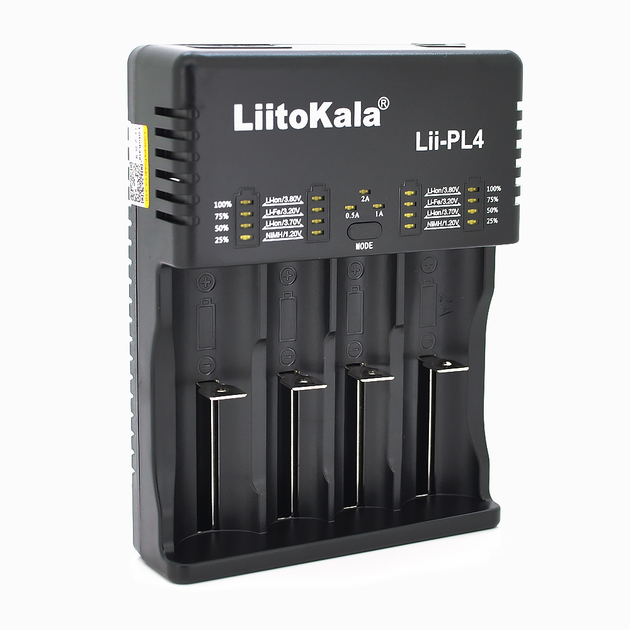 Зарядне LiitoKala Lii-PL4 для 1-4 елементів 10440-26650 Ni-Mh, Li-Ion, Li-Fe), зображення 3 Зарядне LiitoKala Lii-PL4 для 1-4 елементів 10440-26650 Ni-Mh, Li-Ion, Li-Fe), зображення 3