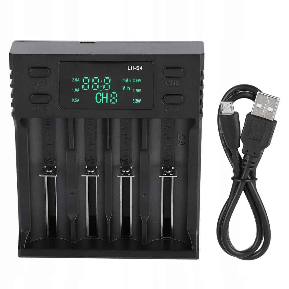 Зарядне LiitoKala Lii-S4 1-4 елементів 10440-26650 Ni-Mh, Li-Ion, Li-Fe від USB), зображення 4 Зарядне LiitoKala Lii-S4 1-4 елементів 10440-26650 Ni-Mh, Li-Ion, Li-Fe від USB), зображення 4