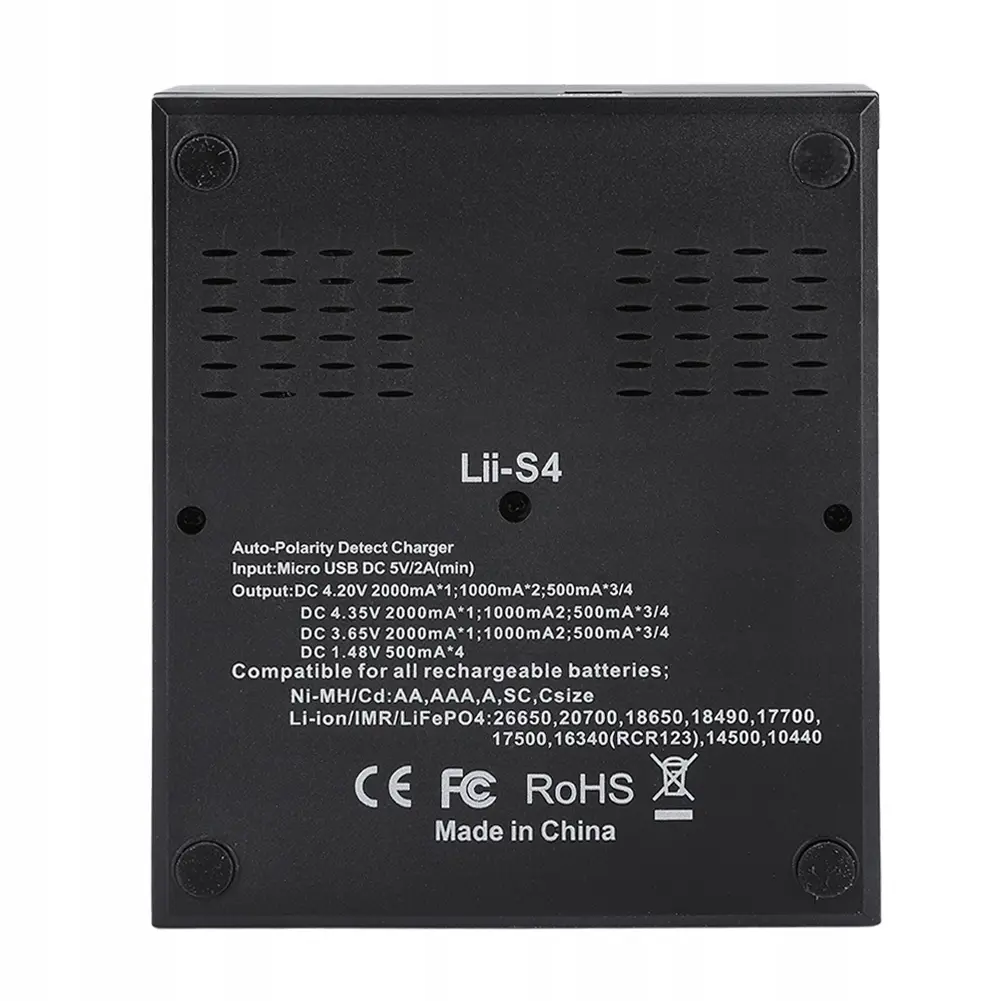 Зарядне LiitoKala Lii-S4 1-4 елементів 10440-26650 Ni-Mh, Li-Ion, Li-Fe від USB), зображення 5 Зарядне LiitoKala Lii-S4 1-4 елементів 10440-26650 Ni-Mh, Li-Ion, Li-Fe від USB), зображення 5