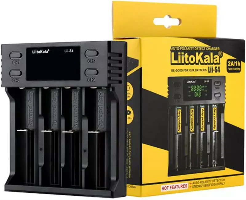 Зарядне LiitoKala Lii-S4 1-4 елементів 10440-26650 Ni-Mh, Li-Ion, Li-Fe від USB), зображення 6 Зарядне LiitoKala Lii-S4 1-4 елементів 10440-26650 Ni-Mh, Li-Ion, Li-Fe від USB), зображення 6