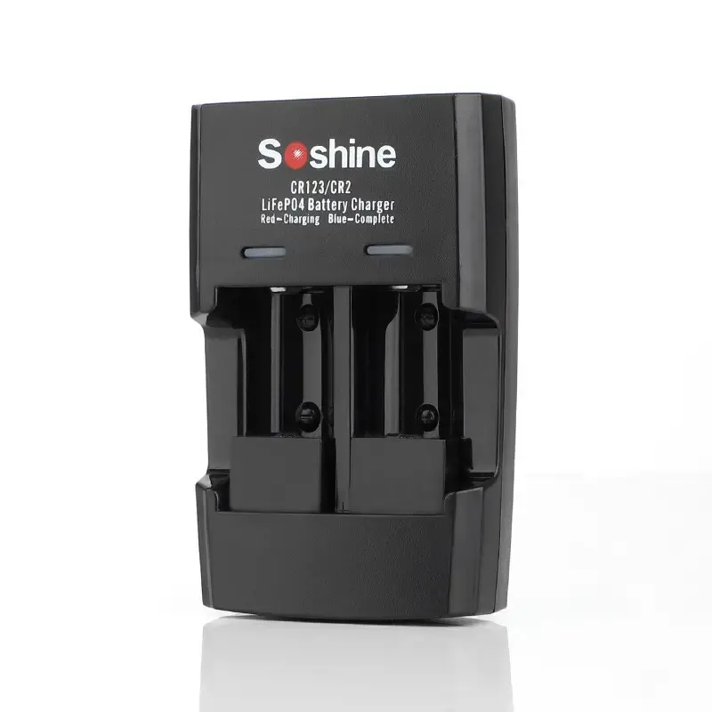 Зарядне Soshine S5-FE для 2 елементів CR2,123 Li-Fe від Type-C), зображення 3