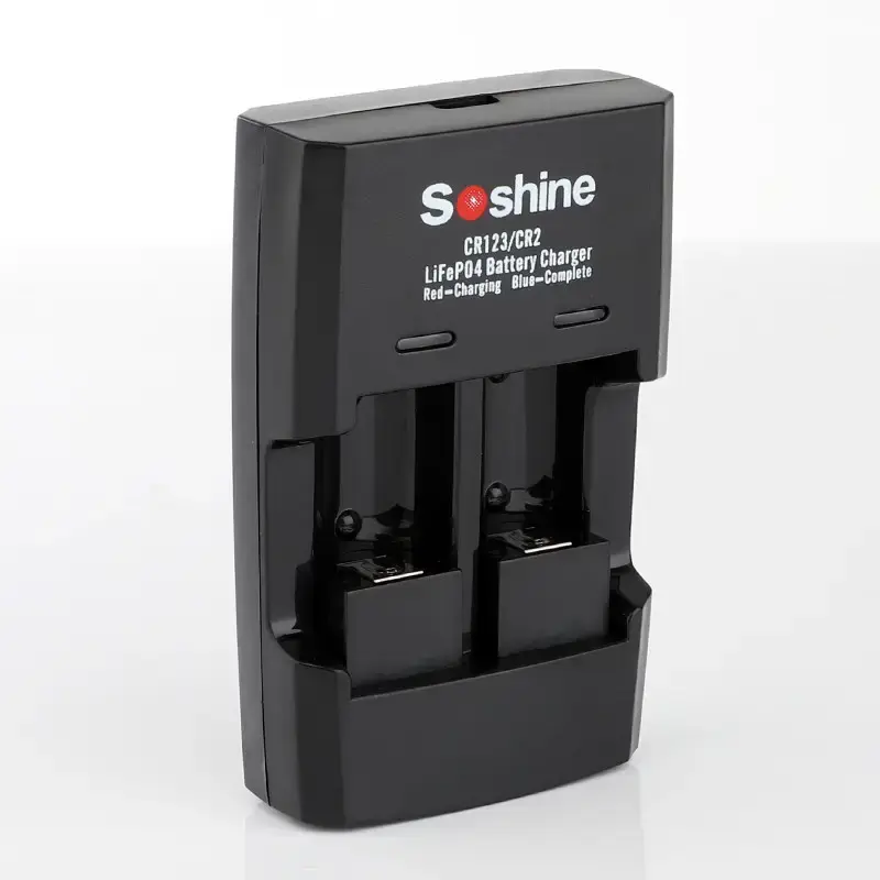 Зарядне Soshine S5-FE для 2 елементів CR2,123 Li-Fe від Type-C), зображення 4
