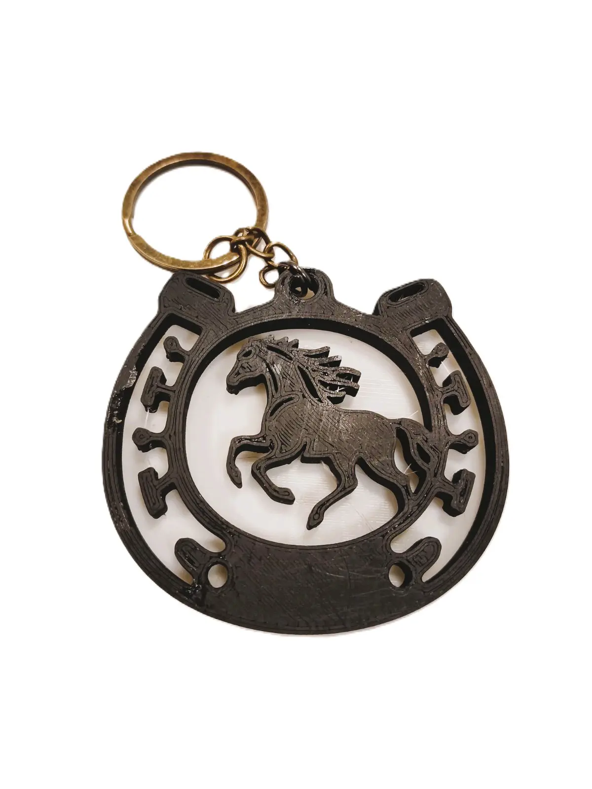 3D друк брелок для ключів з Підкова з конем