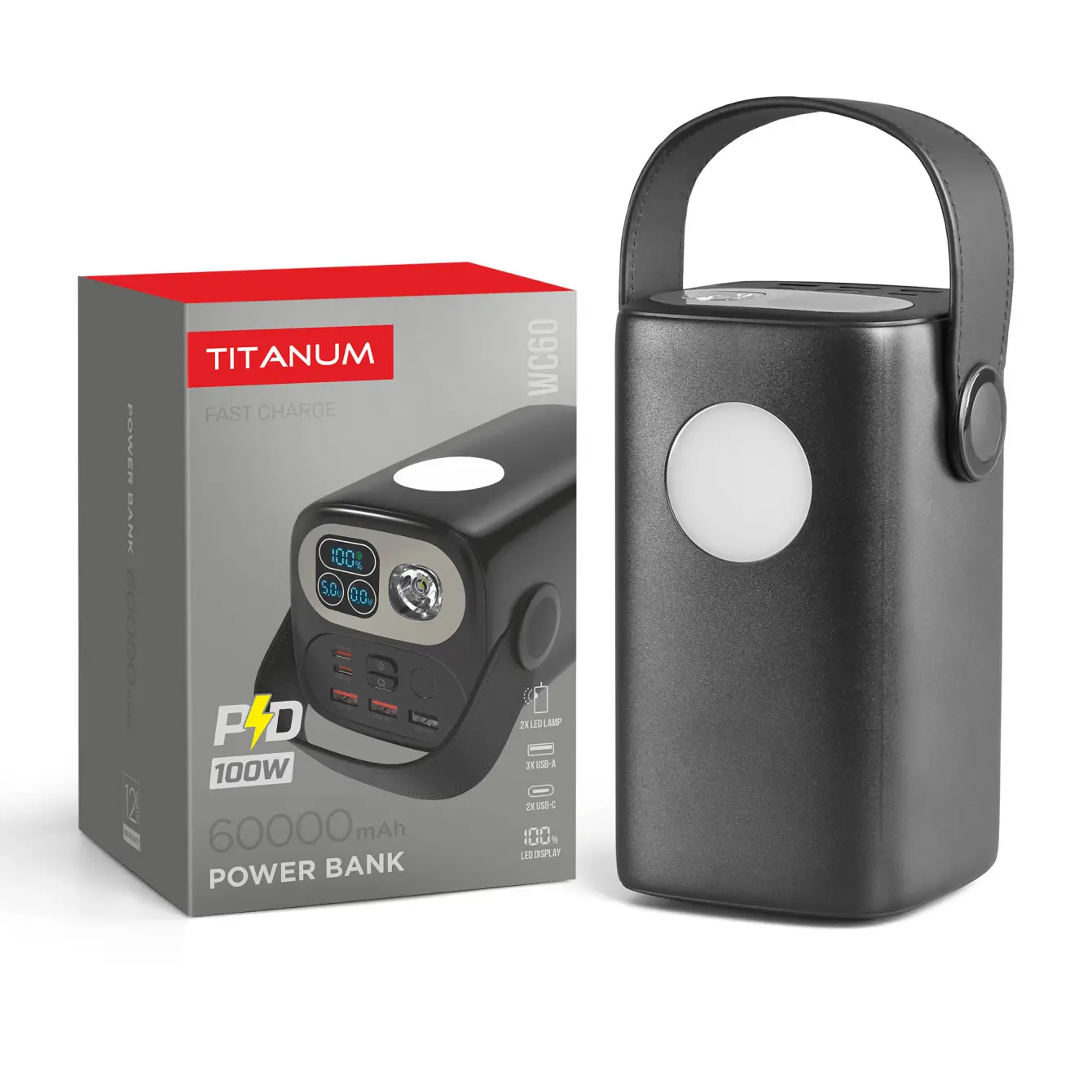 power bank TITANUM WC60 60000mAh PD100W Black), зображення 2