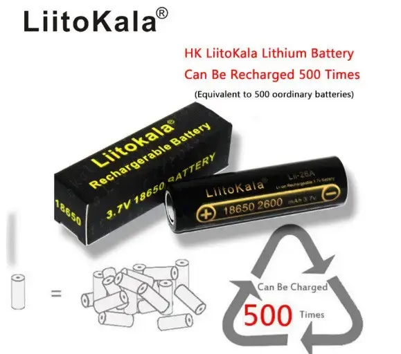 Акумулятор LiitoKala Li-ion NCR18650-Lii26A 2600mAh 3,7V), зображення 4