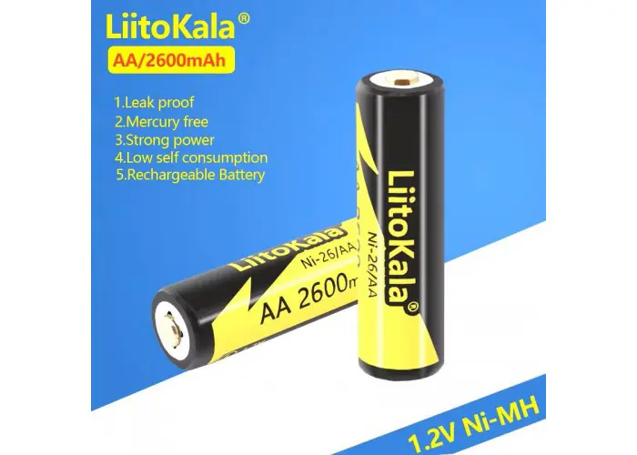 Акумулятор LiitoKala Ni-Mh HR6 AA 1.2V 2600mAh, Ni-26), зображення 5