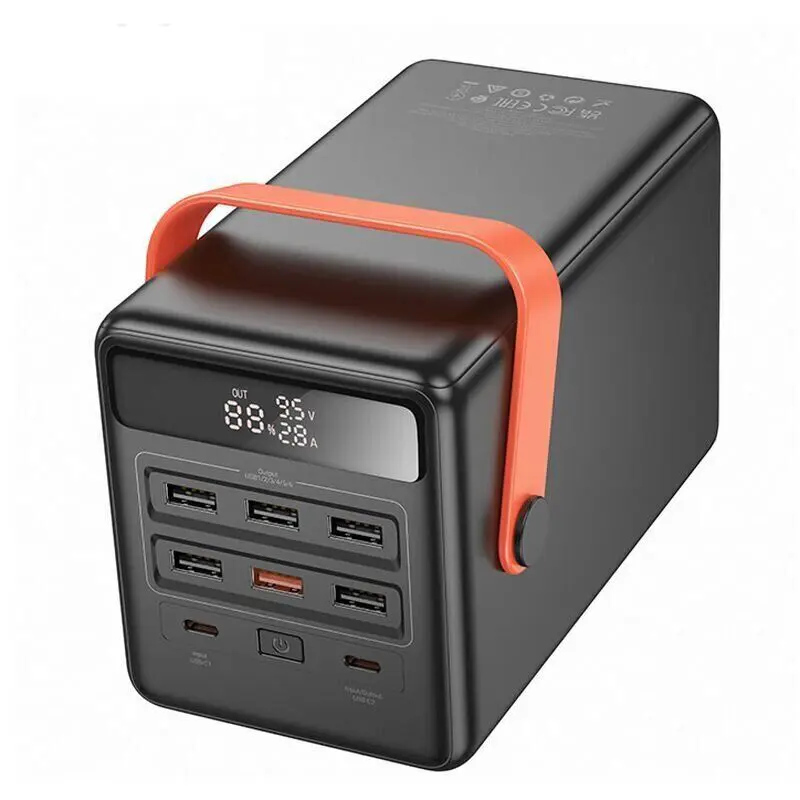 power bank Hoco DB03 Endure 100000mAh 6xUSB 2xType-C PD22.5W QC3.0 Led Lamp чорний), зображення 6