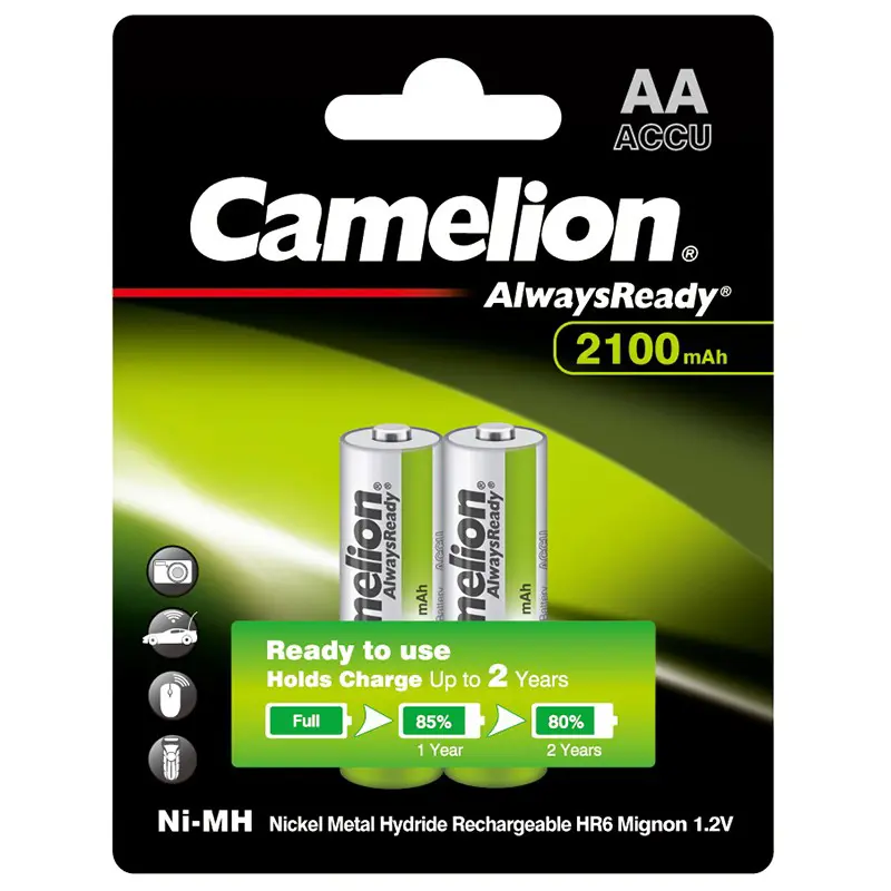 Акумулятор CAMELION Ni-MH АА HR06 2100 mAh (Always Ready) 2bl від батарейки.com.ua