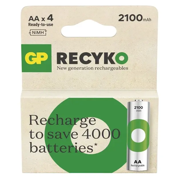 Акумулятор GP ReCyko AA Ni-Mh 2100mAh 4bl  від батарейки.com.ua