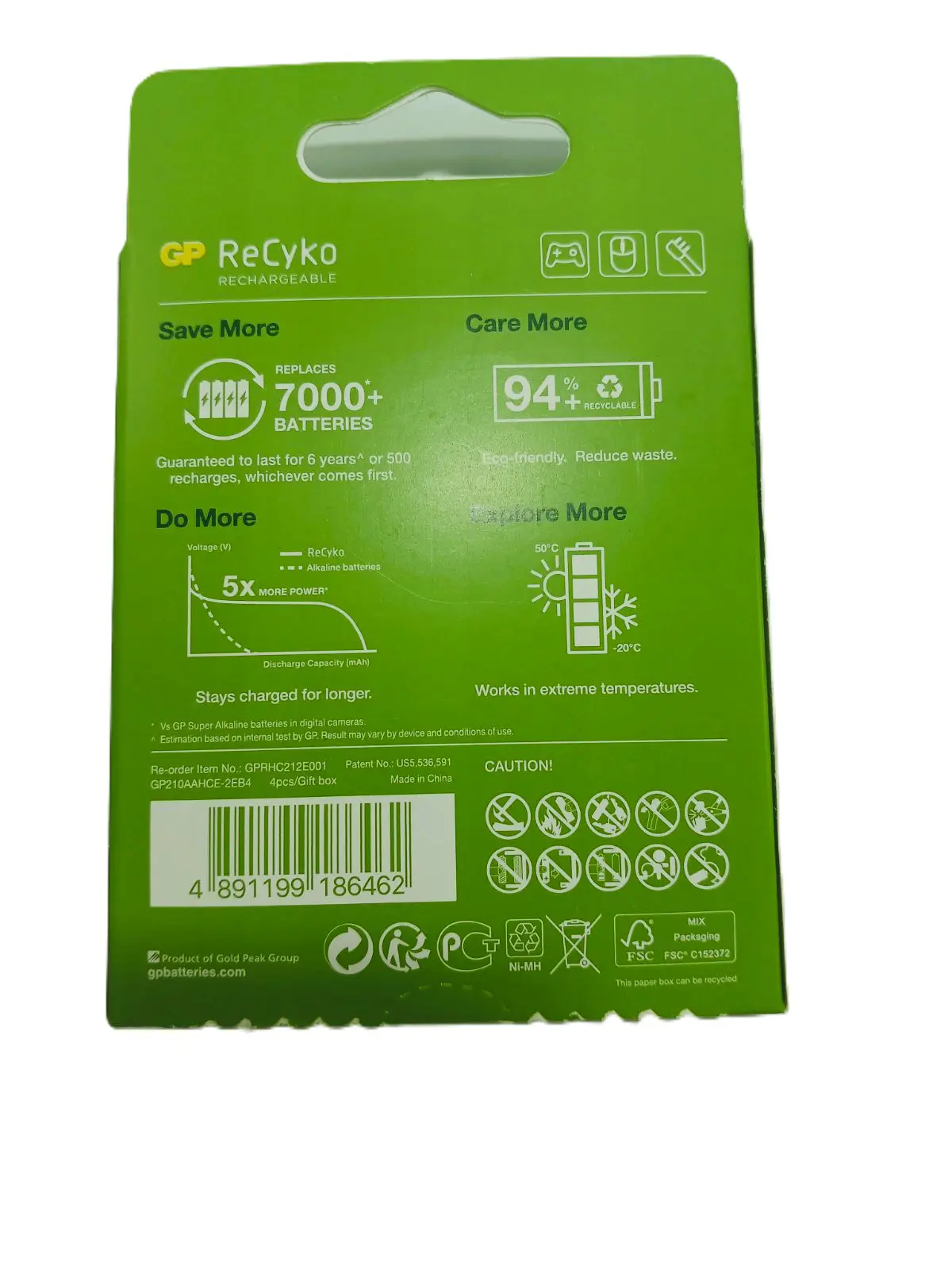 Акумулятор GP ReCyko AA Ni-Mh 2100mAh 4bl ), зображення 4