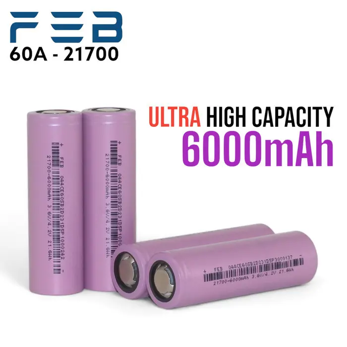 Акумулятор літієвий FEB 21700 6000mAh Li-ion 3.6V 12A без захисту), зображення 2