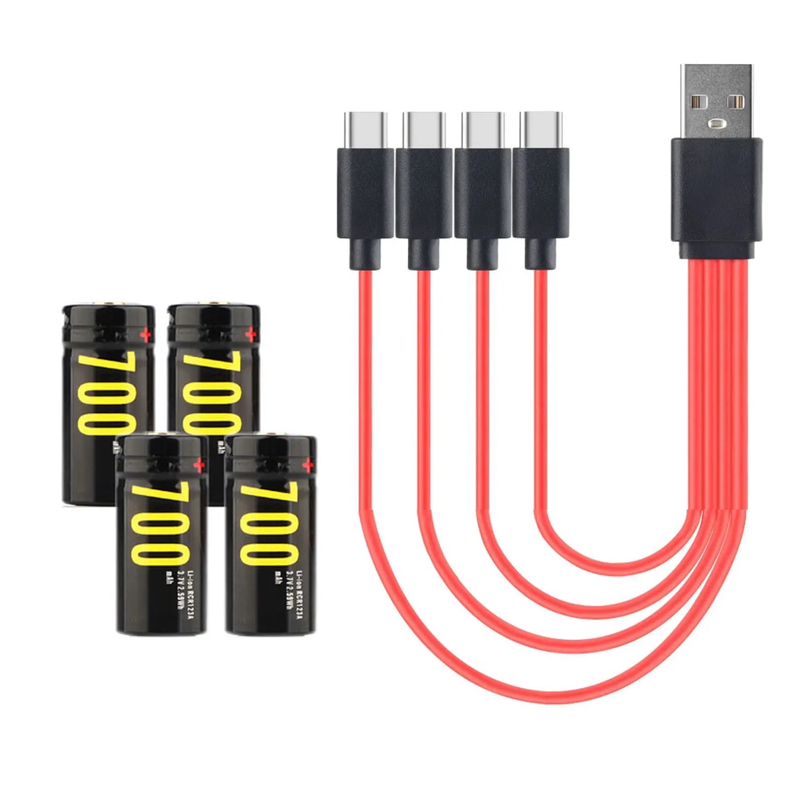 Акумулятор Літієвий Soshine RCR123 16340 3,7V 700mAh, Protected, зарядка від MicroUSB), зображення 5