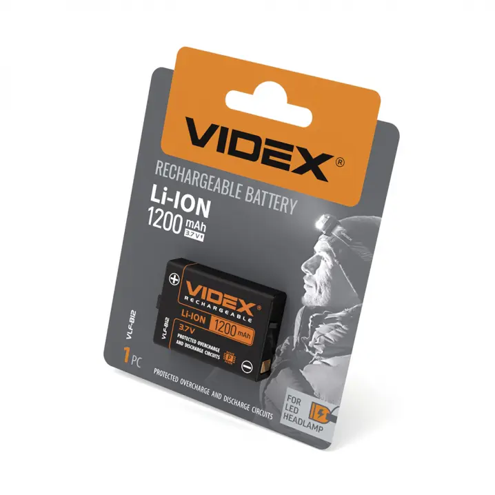 Акумулятор Літієвий Li-ion Videx VLF-B12 1200mAh з платою захисту (Рзміри 44mm x 31mm x 11mm) від батарейки.com.ua