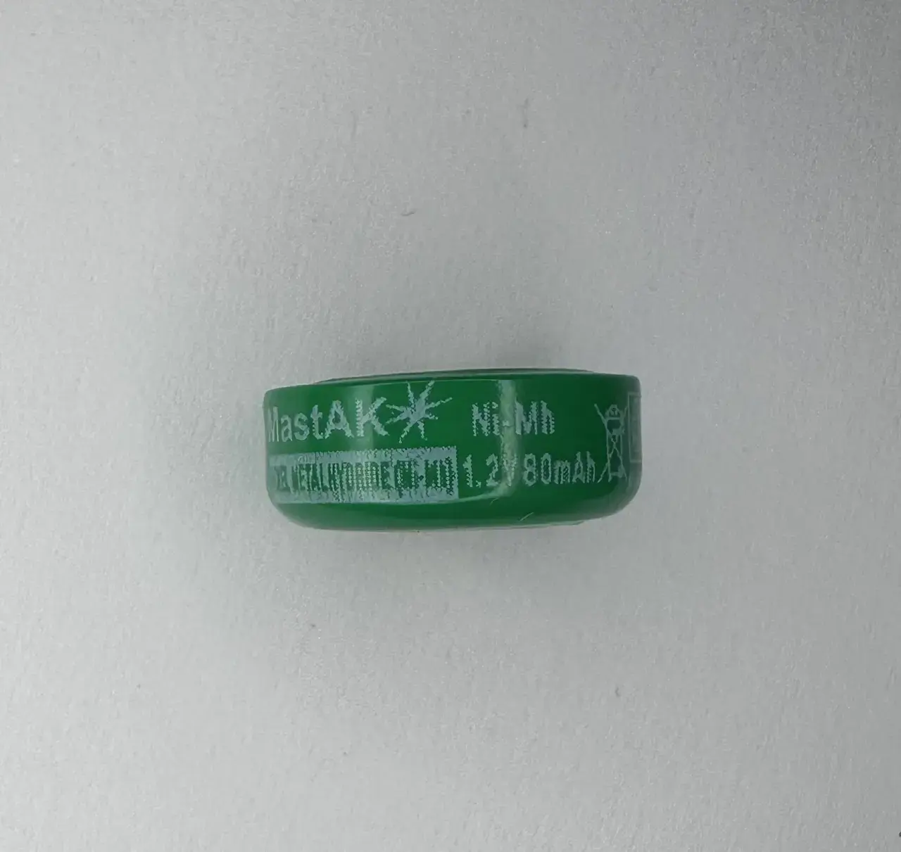 Акумулятор промисловий MastAK Ni-Mh 80H 1,2V 80mAh 15x6,5mm), зображення 4