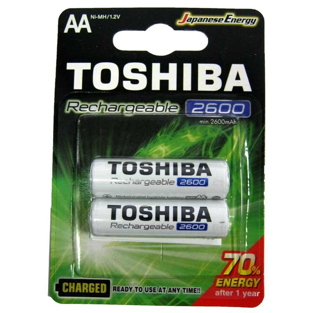 Акумулятор TOSHIBA HR6 AA 2600mAh Ready to Use Ni-MH 2bl), зображення 4 Акумулятор TOSHIBA HR6 AA 2600mAh Ready to Use Ni-MH 2bl), зображення 4