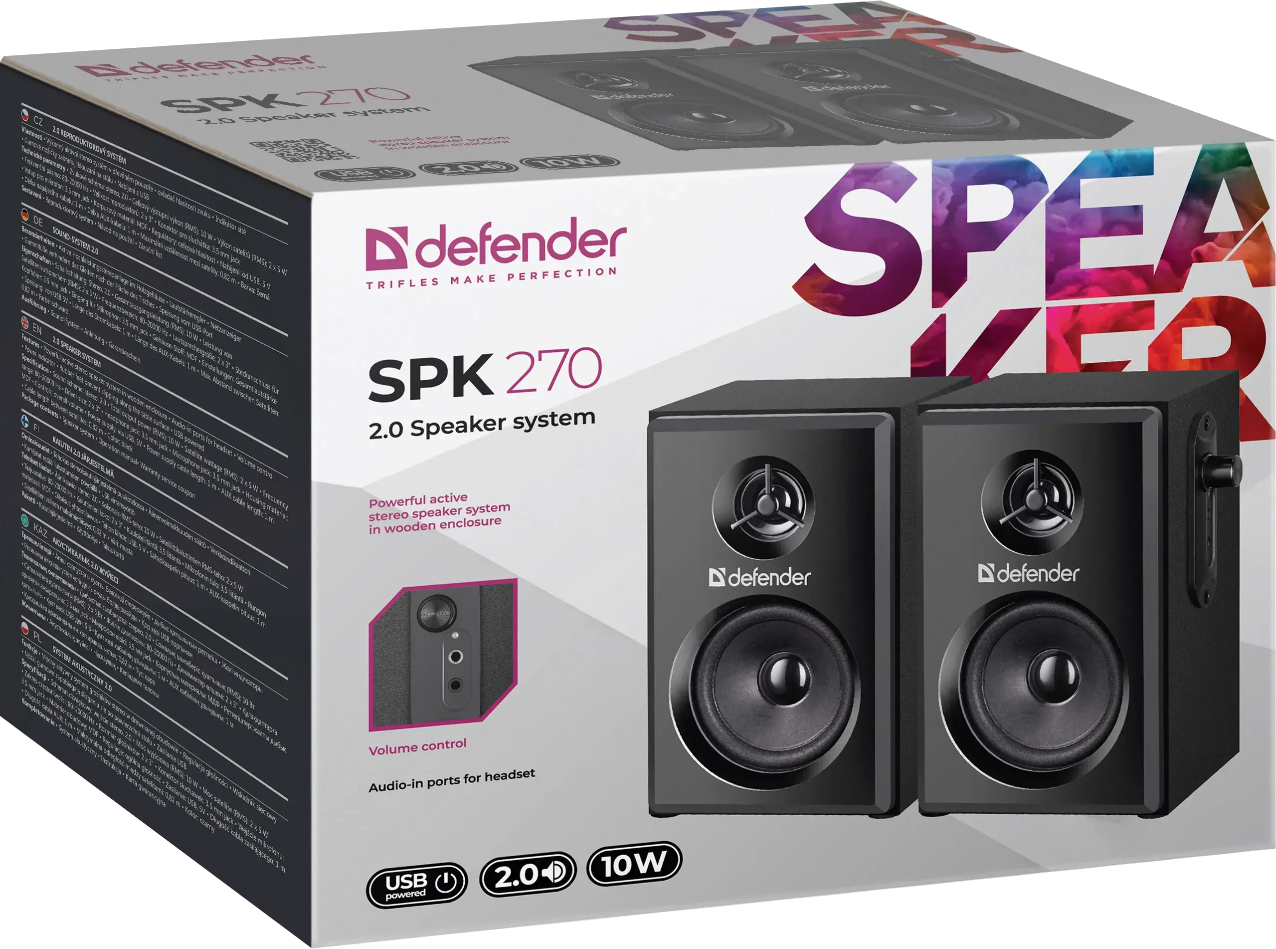Акустика 2.0 DEFENDER SPK-270 10 Вт, живлення від USB чорна), зображення 2