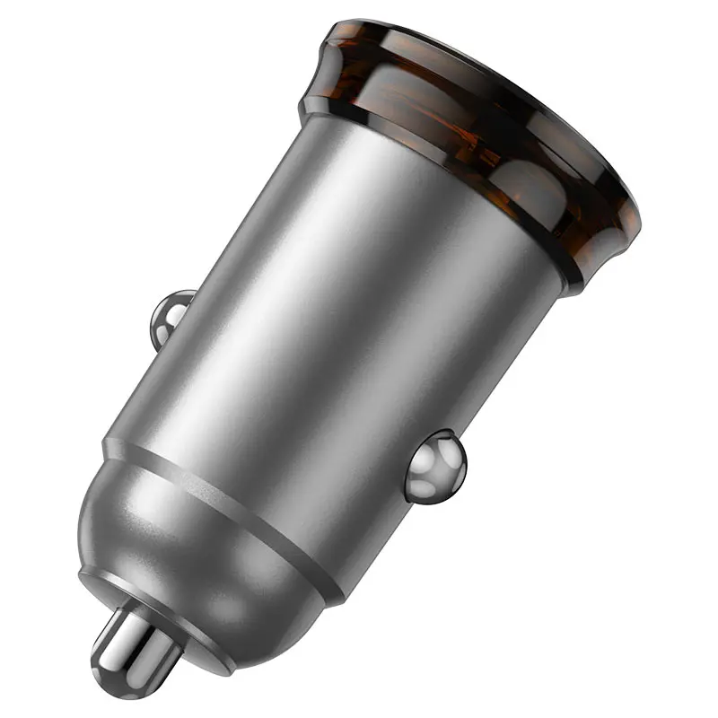 Автомобільне зарядне Hoco NZ16A  Rigorous 43W dual port PD25W+QC3.0 car charger Metal Grey), зображення 4
