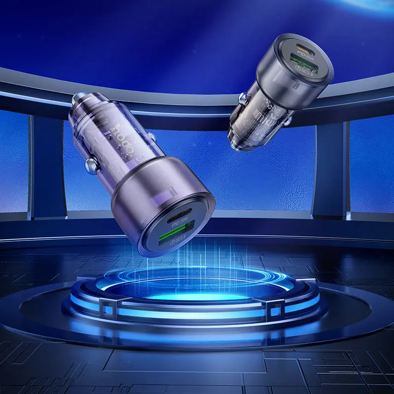 Автомобільне зарядне HOCO Z52 Spacious PD38W чорний), зображення 3