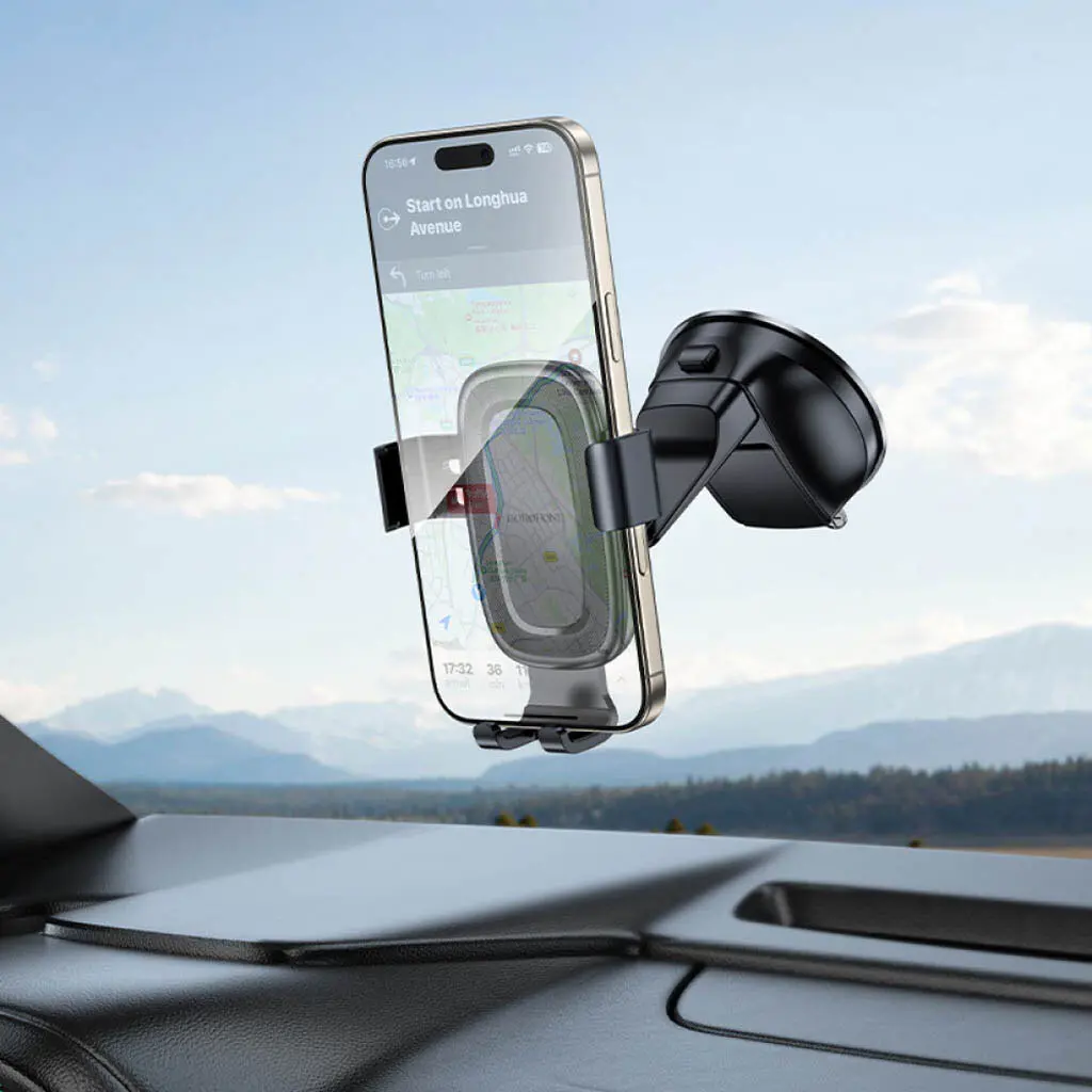 Автотримач BOROFONE BH130 на присосці, з автозахопленням чорний), зображення 4