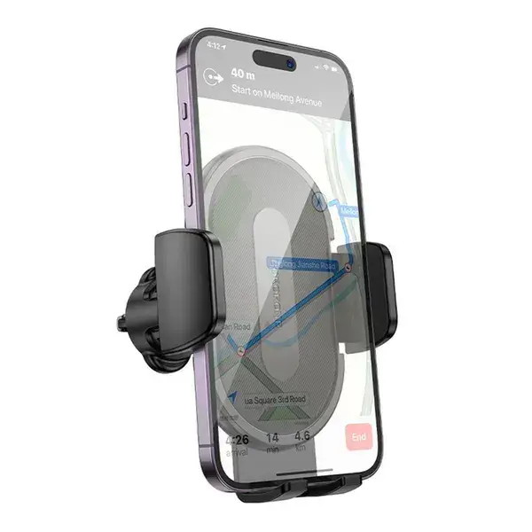 Автотримач BOROFONE BH133 в решітку, з автозахопленням, чорний), зображення 3