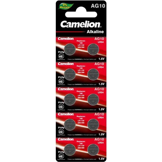 Лужна батарейка CAMELION AG 10 / 10 BL на батарейки.com.ua