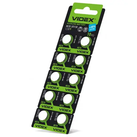 батарейка лужна Videx AG 10 (LR1130) BLISTER CARD 10 pcs), зображення 2