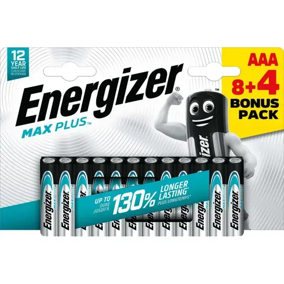 Батарейка ENERGIZER MAX PLUS LR03 AAA blister 8+4  від батарейки.com.ua