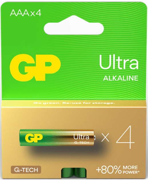 Батарейка GP LR03 AAA (24AUETA21-2GSB4) Ultra 4BL від батарейки.com.ua