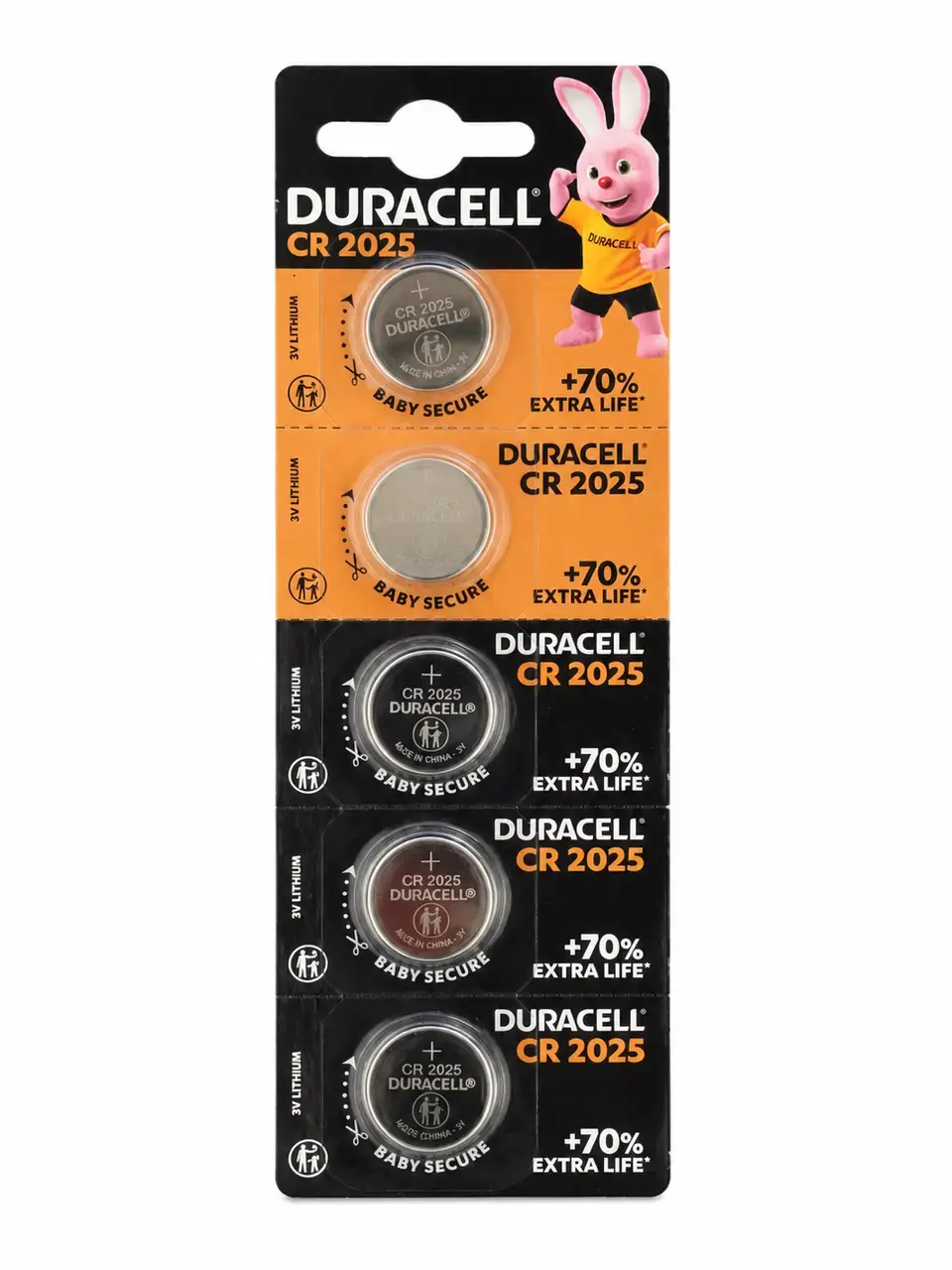 Літієва батарейка DURACELL DL2025, упаковка 5 шт. від батарейки.com.ua