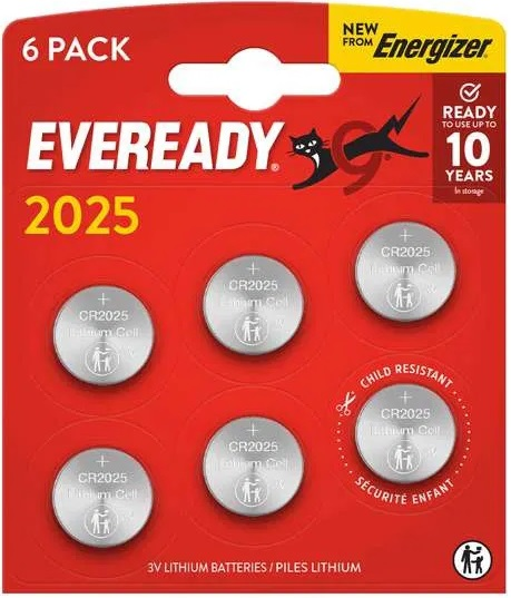 Батарейка літієва ENERGIZER EVEREADY CR2025 6BL від батарейки.com.ua