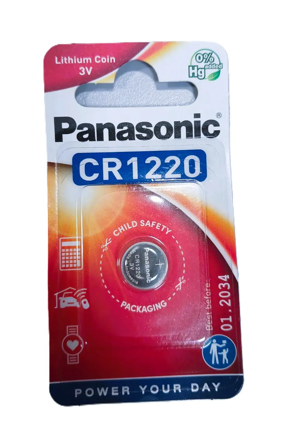 Батарейка літієва PANASONIC CR1220 1BL), зображення 3
