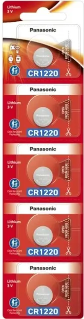 Батарейка літієва PANASONIC CR1220 5BL від батарейки.com.ua