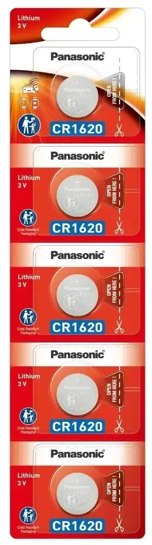 Батарейка літієва PANASONIC CR1620 5BL від батарейки.com.ua