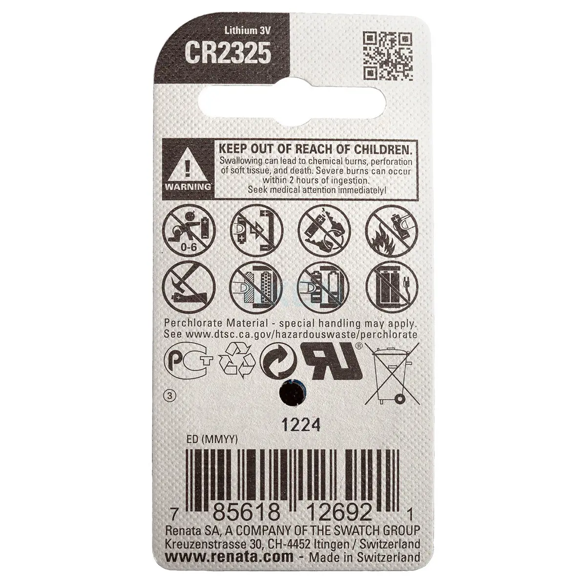 Батарейка літієва RENATA CR2325 1BL), зображення 2
