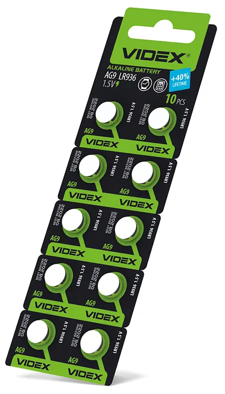 батарейка лужна Videx AG 9 (LR936) BLISTER CARD 10 pcs), зображення 4