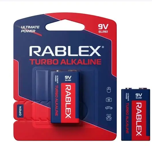 Батарейка Rablex 9V 6LR61 крона Turbo Alkaline 1BL), зображення 4