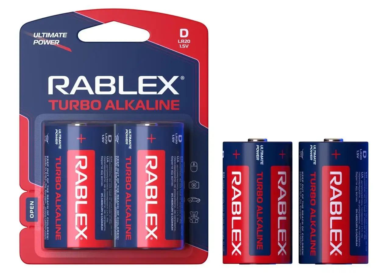 Батарейка Rablex D LR20 Turbo Alkaline 2bl ), зображення 2