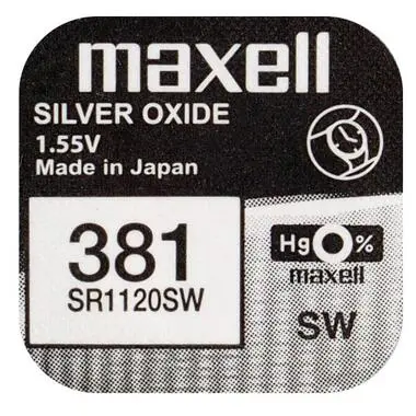 Батарейка в годинник MAXELL SR1120 SW (381) 1х10 (NEW EUROPE) - купити на батарейки.com.ua