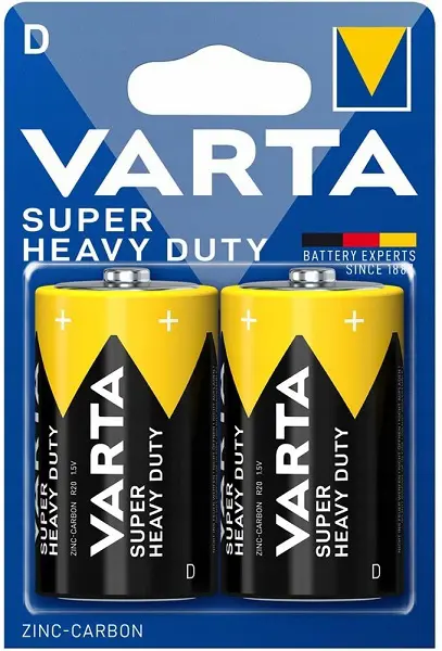 Батарейка VARTA 2020 (R20) Superlife 1x2BL на батарейки.com.ua