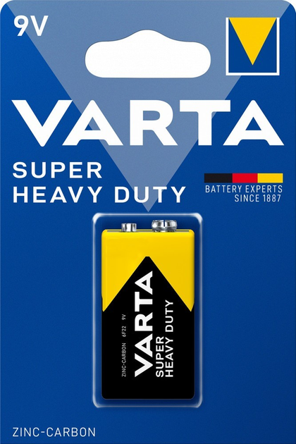 Батарейка VARTA 2022 (6F22) Superlife 1BL | батарейки.com.ua