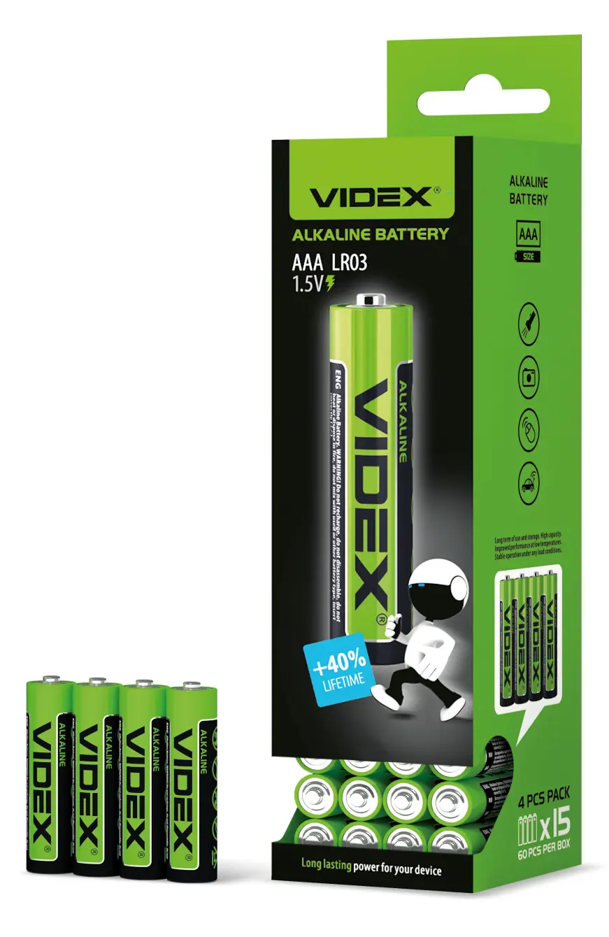 Батарейка Videx LR03 4shrink), зображення 5