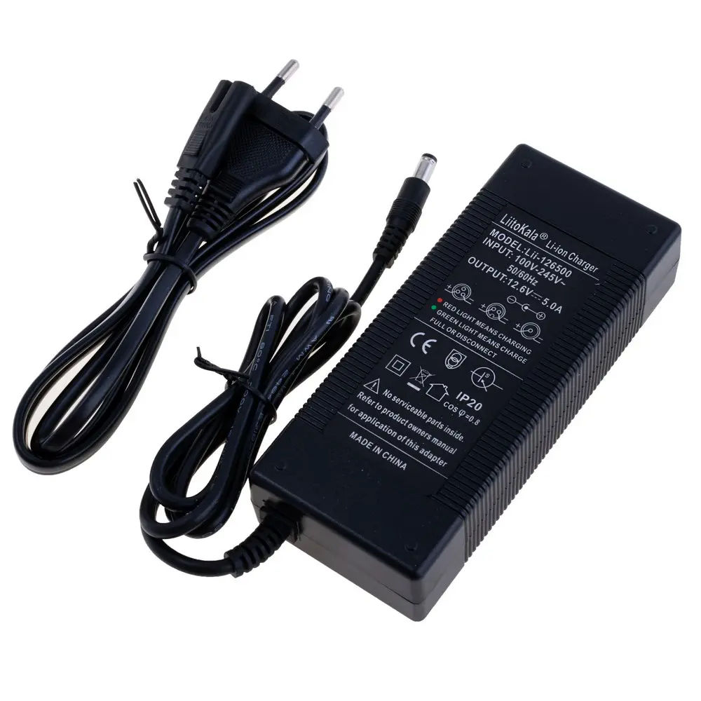 Блок живлення, Зарядне LiitoKala Lii-126500 Li-Ion 3s 12,6V 5A, 100-240 VAC, Роз'єм: 5,5x2,1 від батарейки.com.ua