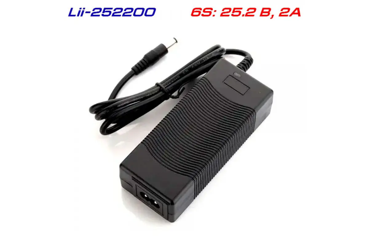 Блок живлення, Зарядне LiitoKala Lii-252200 Li-Ion 6s 25,2V 2A, 100-240 VAC, Роз'єм: 5,5x2,1), зображення 2